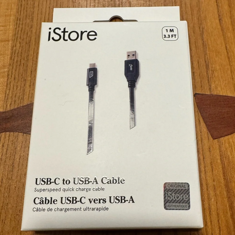 🆕IStore USB-C to USB-A Cable - Black (1m)